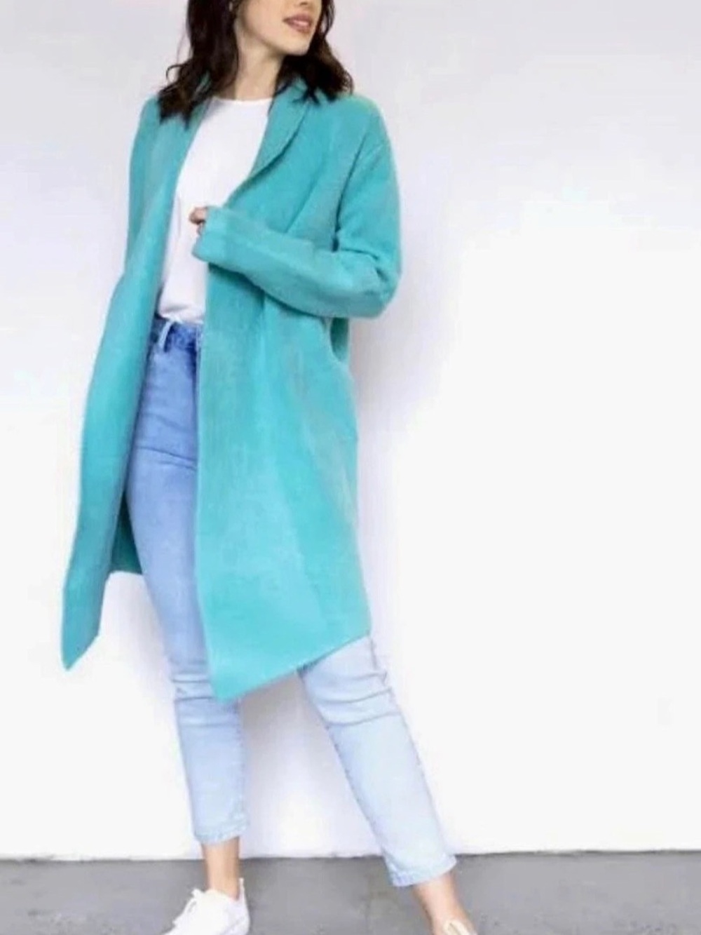 Pink Martini The Stockport Jacket Green Open Front Cardigan Size XS Like New
